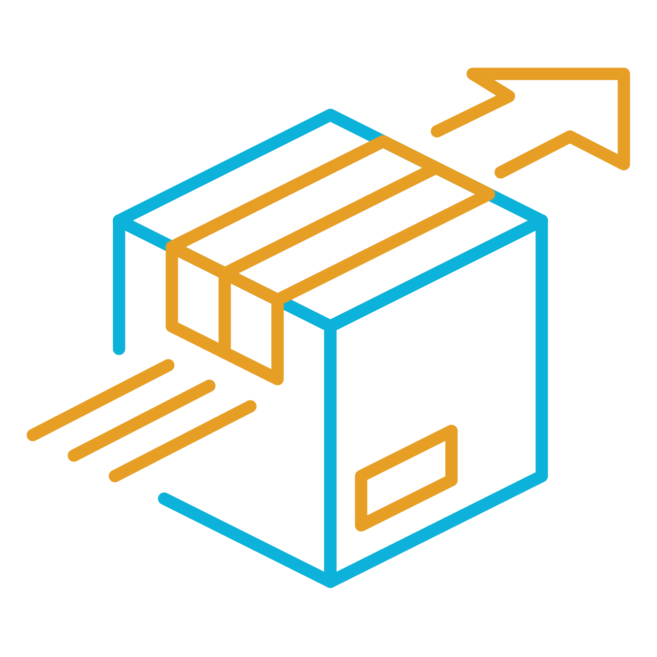 blue and icon box shipping icon