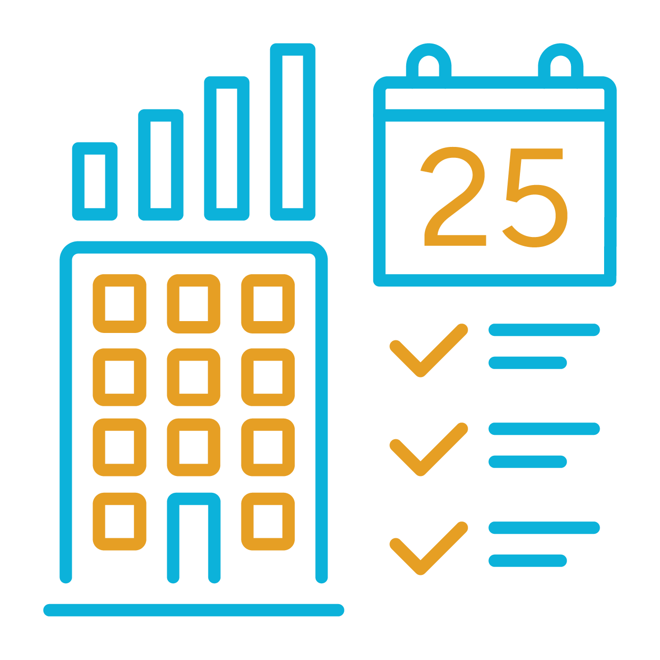 blue and gold real estate icon