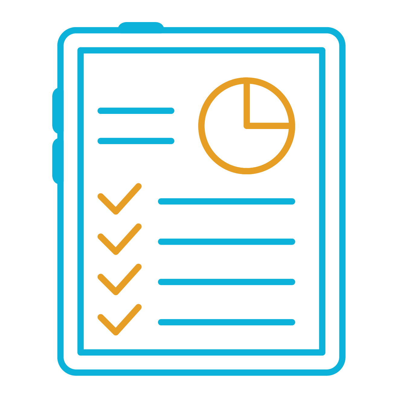 blue and gold checklist icon