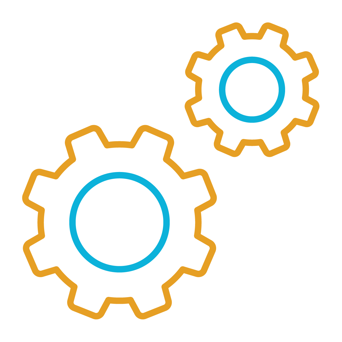 blue and gold gear icon