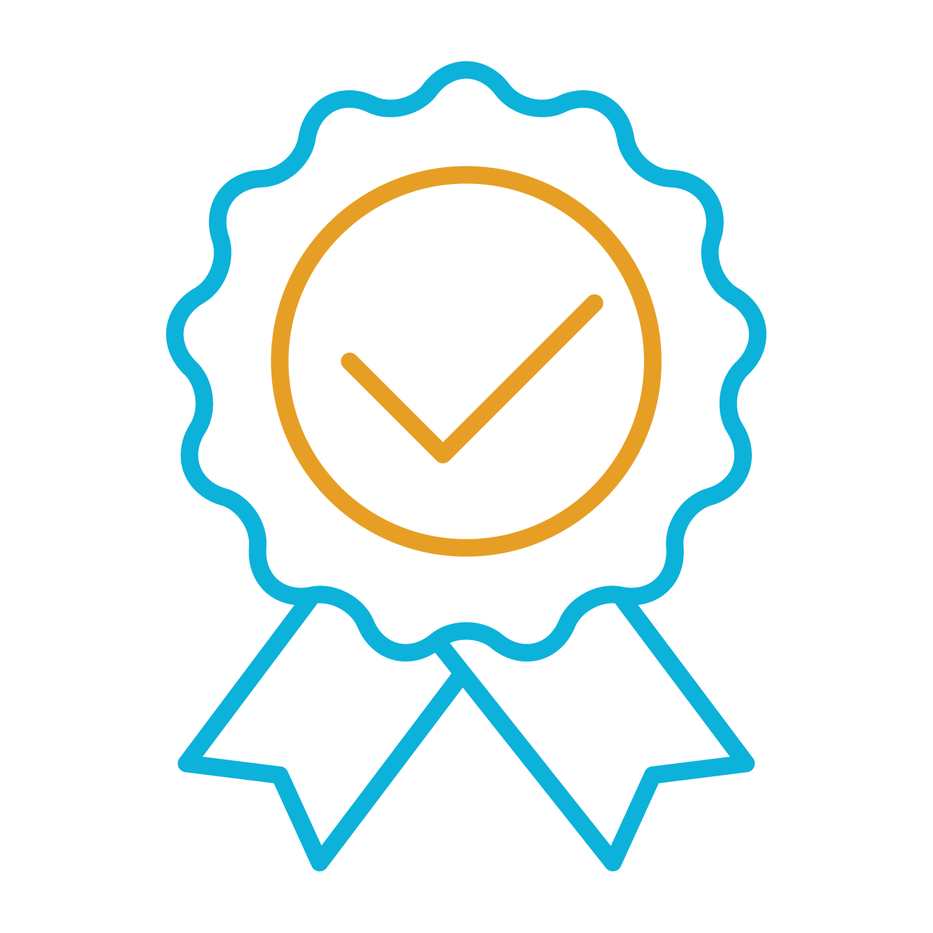 blue and gold icon of ribbon