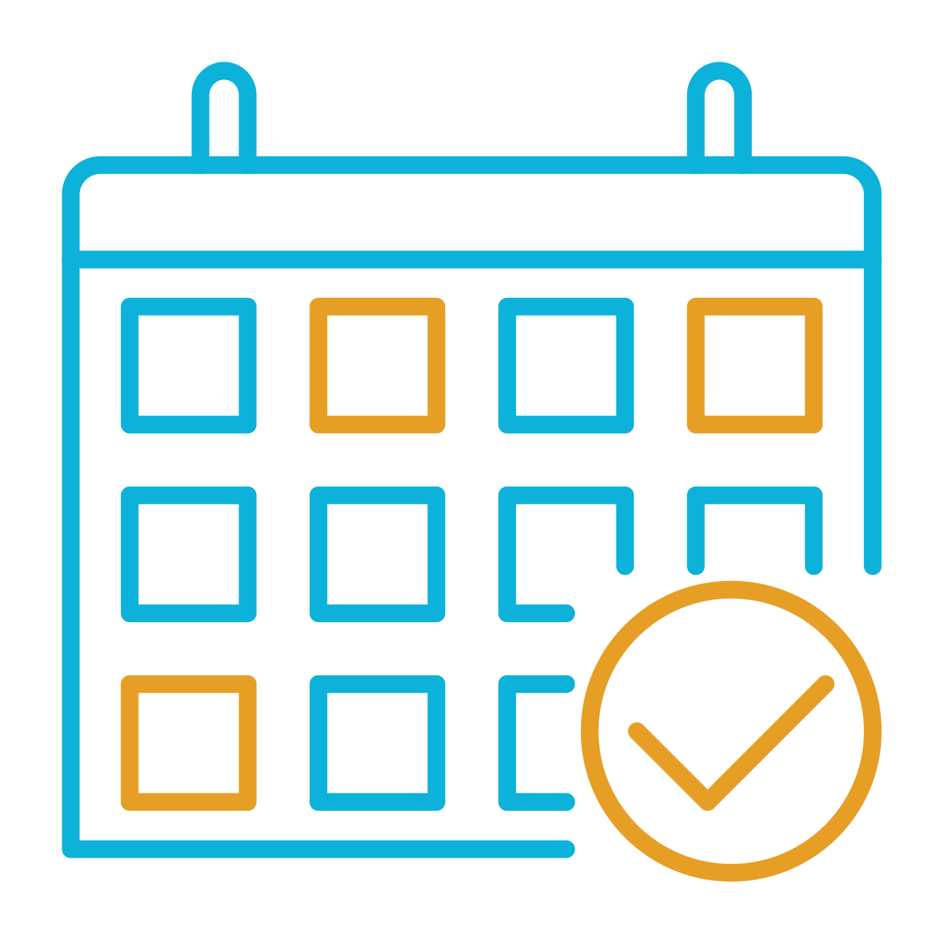 blue and gold calendar icon