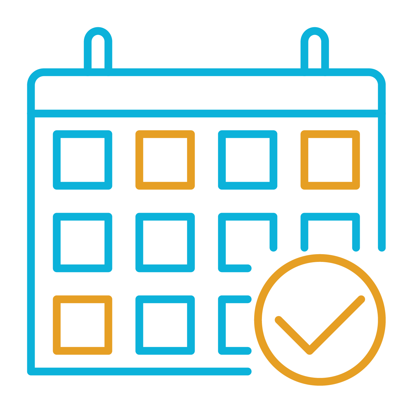blue and gold calendar icon