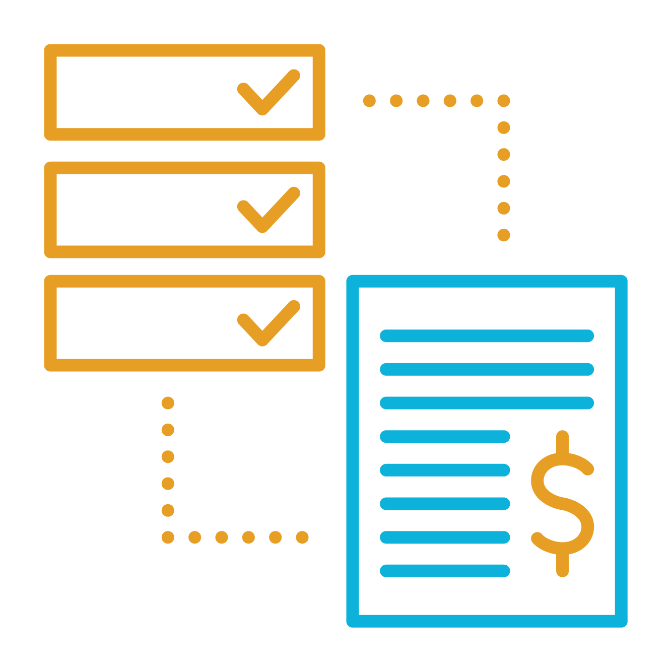 blue and gold icon representing transaction