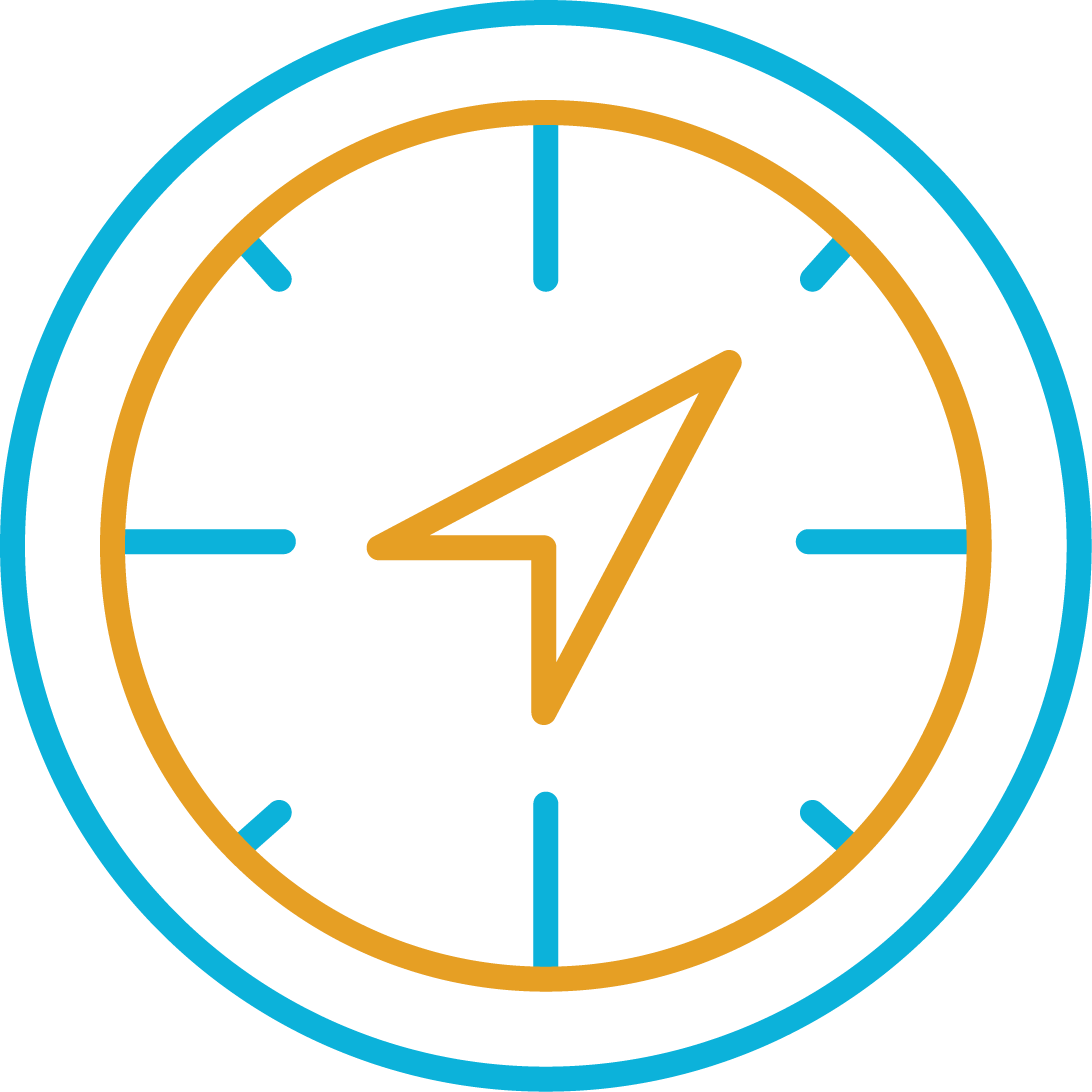 blue and gold compass icon