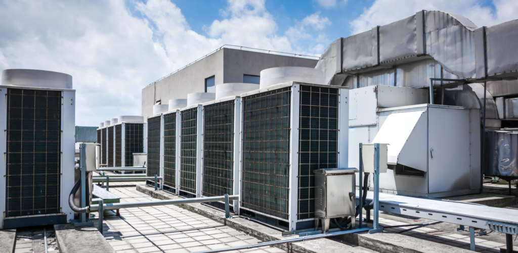 air compressor machine and hvac system for facilities condition index score for facilities management