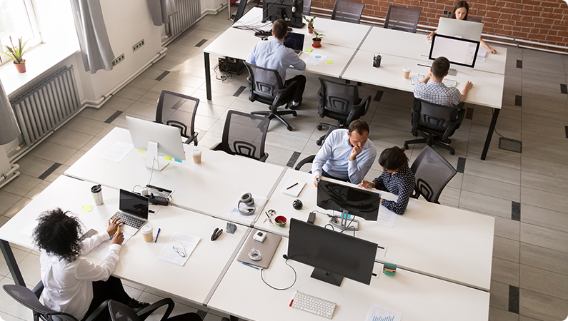 people at desks