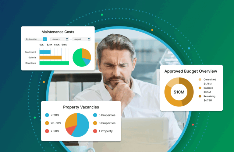 corporate real estate professional looking at data from an integrated workplace management solution (IWMS)