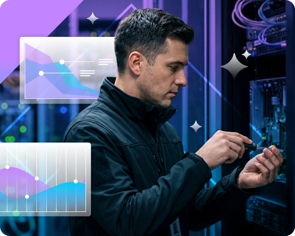 Facilities technician using AI